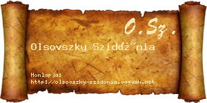 Olsovszky Szidónia névjegykártya